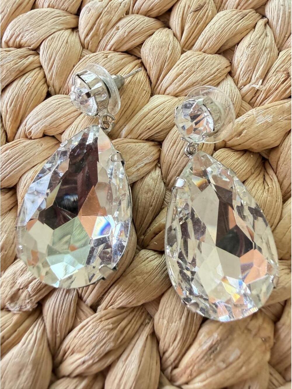Vintage Rhinestone Statement Drop Earrings
